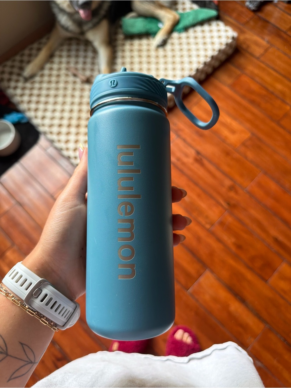 lululemon Teal Matte Insulated Bottle with Loop Handle